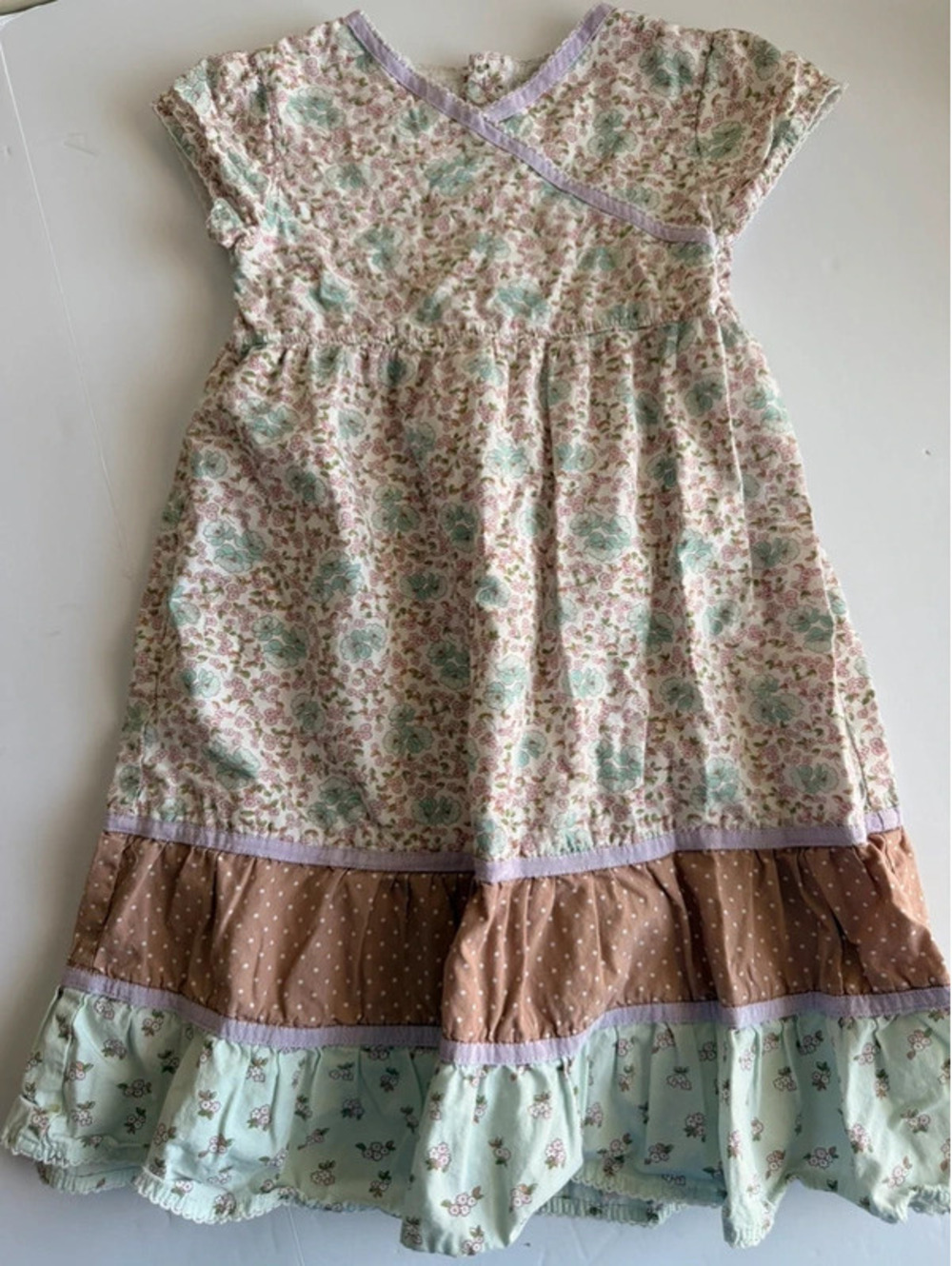 Genuine Kids from OshKosh Size 5T Floral Tiered Peasant Dress Cottagecore